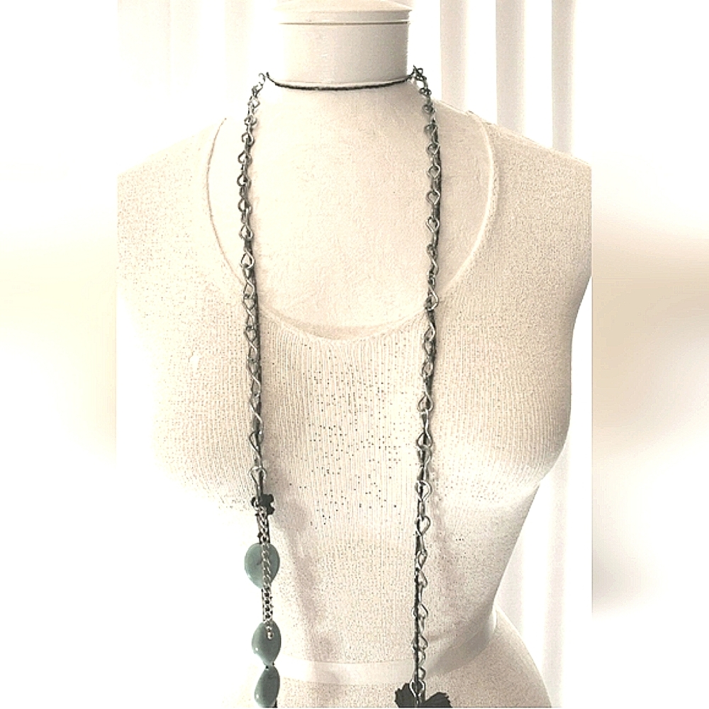 Choker Full Body Necklace, Chain, Gemstones Beads, Rosary, Worn Many Ways - Picture 7 of 12
